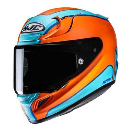 Casco Integrale Hjc RPHA 12 Respon Arancio Azzurro Opaco
