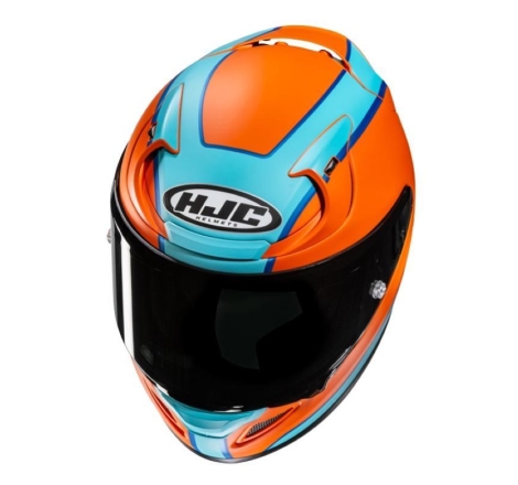 Casco Integrale Hjc RPHA 12 Respon Arancio Azzurro Opaco