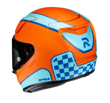 Casco Integrale Hjc RPHA 12 Respon Arancio Azzurro Opaco