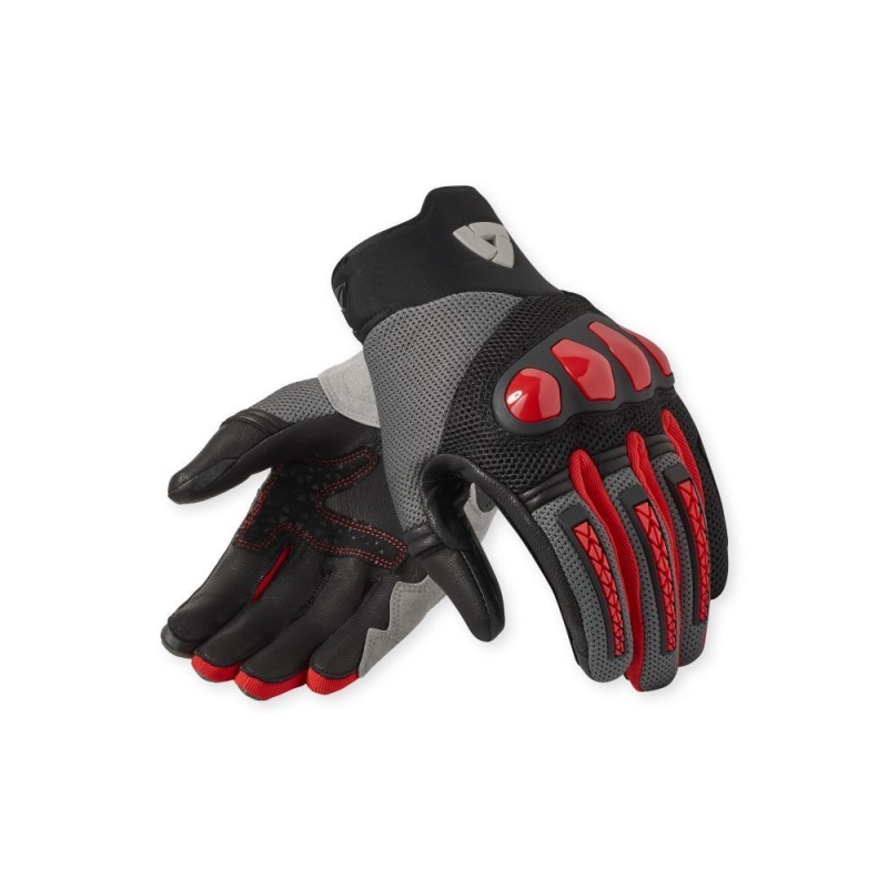 Guanti Moto Tessuto Rev'it Speedart Air Grigio Rosso