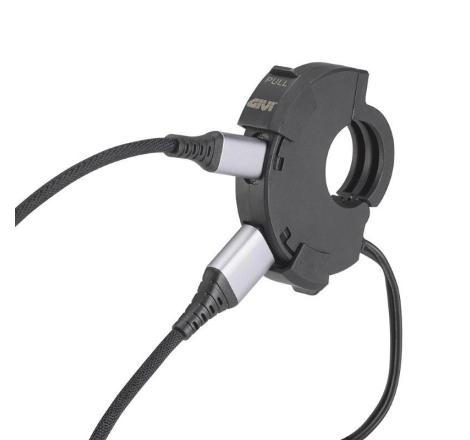 Presa elettrica Givi USB e USB-C da manubrio diametro compreso tra 22 e 25,4mm