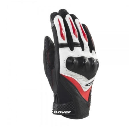 Guanti Moto Tessuto Clover Raptor 3 Nero Rosso