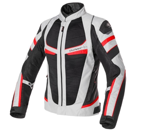 Giubbino Moto Clover Rainjet 2 Estivo con Membrana Waterproof Removibile Rosso Grigio