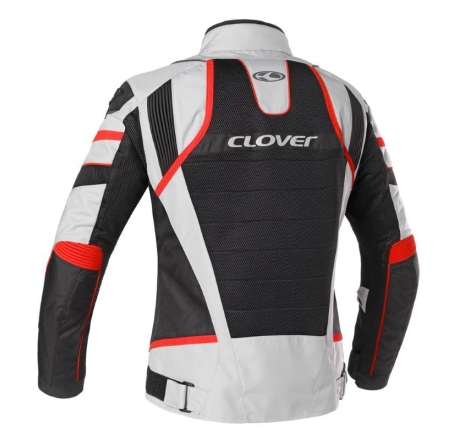 Giubbino Moto Clover Rainjet 2 Estivo con Membrana Waterproof Removibile Rosso Grigio