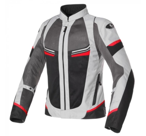 Giubbotto Moto in Tessuto Clover Airjet 5 Estivo Rosso Grigio Nero