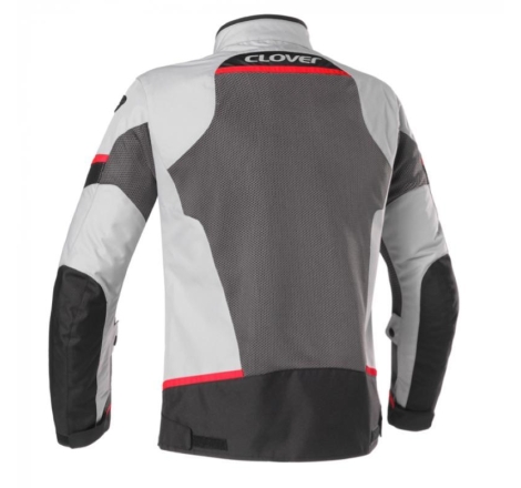 Giubbotto Moto in Tessuto Clover Airjet 5 Estivo Rosso Grigio Nero