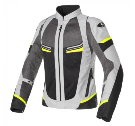 Giubbotto Moto in Tessuto Clover Airjet 5 Lady Estivo Grigio Giallo