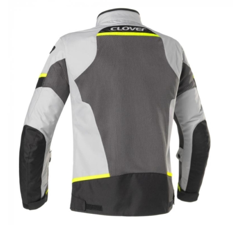 Giubbotto Moto in Tessuto Clover Airjet 5 Lady Estivo Grigio Giallo