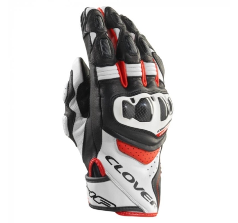 Guanti Moto Pelle Clover RSC-4 Bianco Rosso