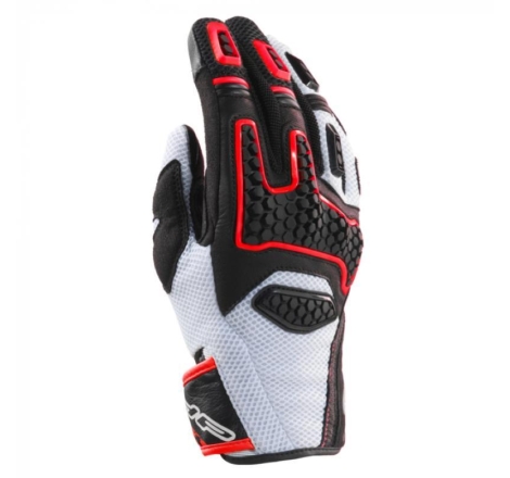 Guanti Moto Tessuto Pelle Clover Gts 3 Bianco Rosso Nero