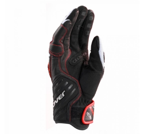 Guanti Moto Tessuto Pelle Clover Gts 3 Bianco Rosso Nero
