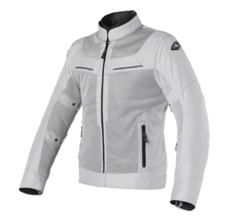Giubbino Moto in Tessuto Clover Airtek Wp con Menbrana Impermeabile Grigio