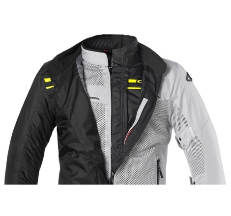 Giubbino Moto in Tessuto Clover Airtek Wp con Menbrana Impermeabile Grigio