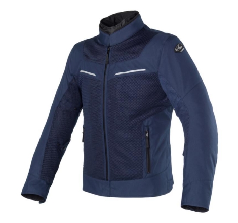 Giubbino Moto in Tessuto Clover Airtek Wp con Menbrana Impermeabile Blu Navy