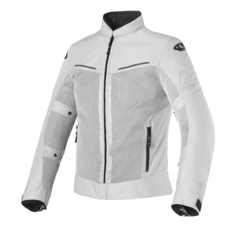 Giubbotto Moto in Tessuto Clover Tropica Estivo Grigio