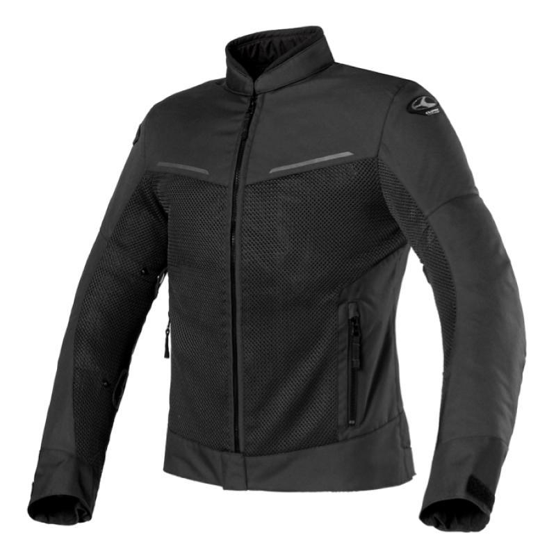 Giubbotto Moto in Tessuto Clover Tropica Estivo Nero