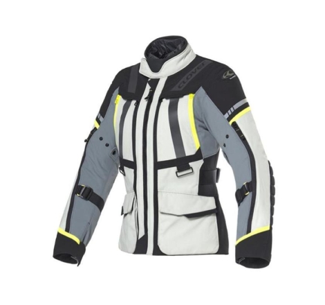 Giacca Moto in Tessuto Clover SAVANA-4 WP Lady 3 Strati Impermeabile Giallo Grigio