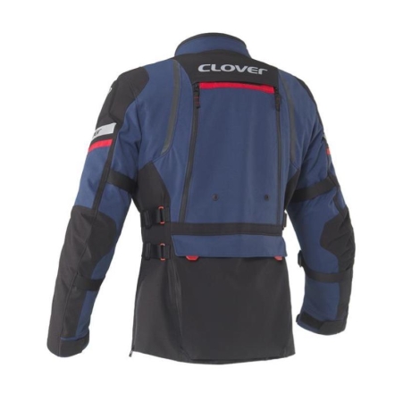 Giacca Moto in Tessuto Clover GTS-5 Lady WP 3 Strati Blu Navy Rosso Nero