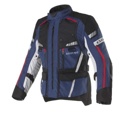 Giacca Moto Clover Rally Pro Wp Blu Navy Rosso Nero