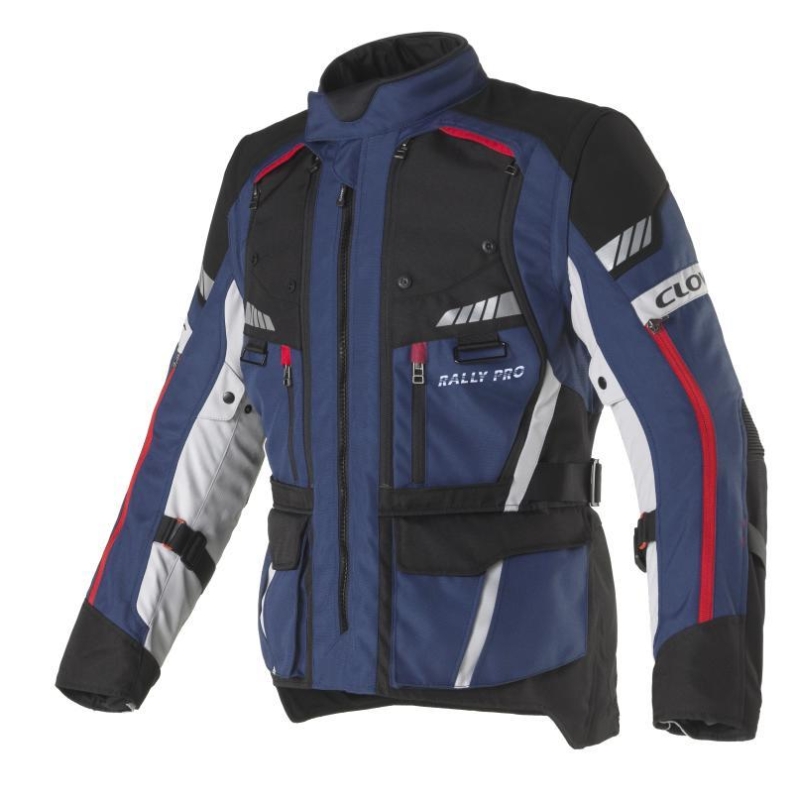 Giacca Moto Clover Rally Pro Wp Blu Navy Rosso Nero
