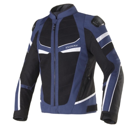 Giubbino moto in Tessuto traforato Estivo Clover Rainjet 3 Wp Membrana Waterproof  Removibile Grigio Blu
