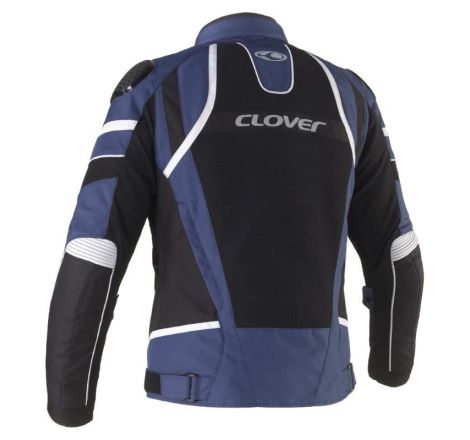 Giubbino moto in Tessuto traforato Estivo Clover Rainjet 3 Wp Membrana Waterproof  Removibile Grigio Blu