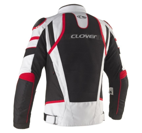 Giubbino moto in Tessuto traforato Estivo Clover Rainjet 3 Wp Membrana Waterproof  Removibile Rosso Grigio