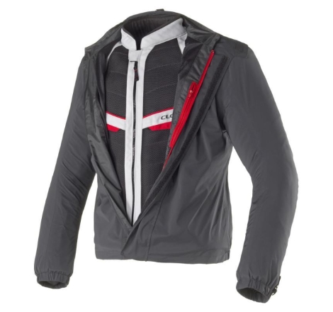 Giubbino moto in Tessuto traforato Estivo Clover Rainjet 3 Wp Membrana Waterproof  Removibile Rosso Grigio