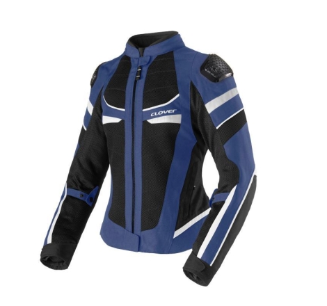 Giubbino moto in Tessuto traforato Estivo Clover Rainjet 3 Wp Donna Membrana Waterproof  Removibile Grigio Blu