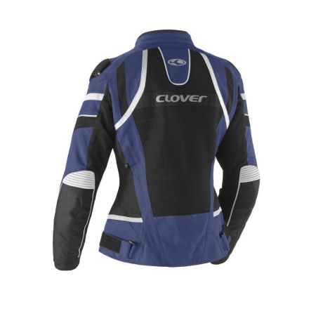Giubbino moto in Tessuto traforato Estivo Clover Rainjet 3 Wp Donna Membrana Waterproof  Removibile Grigio Blu