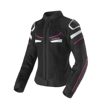 Giubbino moto in Tessuto traforato Estivo Clover Rainjet 3 Wp Donna Membrana Waterproof  Removibile Bianco Fucsia Nero
