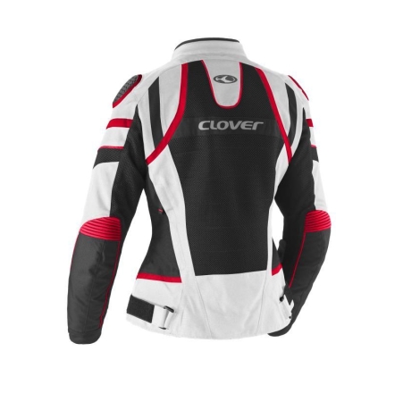 Giubbino moto in Tessuto traforato Estivo Clover Rainjet 3 Wp Donna Membrana Waterproof  Removibile Rosso Grigo