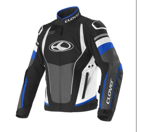 Giubbino Moto in Tessuto Clover Airblade 5 Bianco Blu