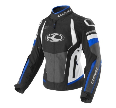 Giubbino Moto in Tessuto Clover Airblade 5 Donna Bianco Blu