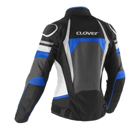 Giubbino Moto in Tessuto Clover Airblade 5 Donna Bianco Blu