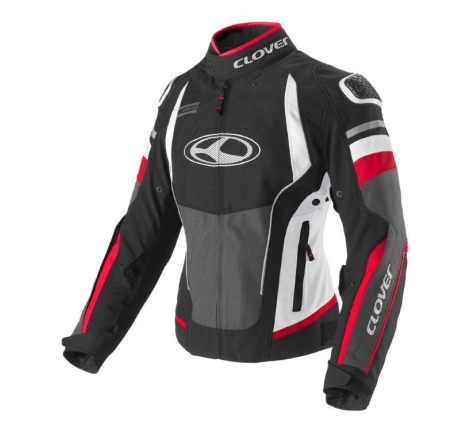 Giubbino Moto in Tessuto Clover Airblade 5 Donna Bianco Rosso