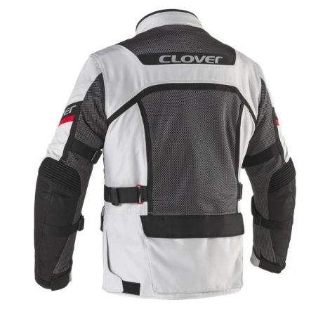 Giacca Moto in Tessuto Clover Ventouring 4 Wp 3 Strati Grigio Nero