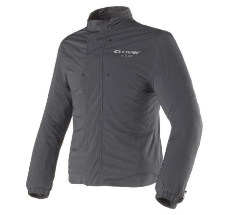 Giacca Moto in Tessuto Clover Ventouring 4 Wp 3 Strati Grigio Nero