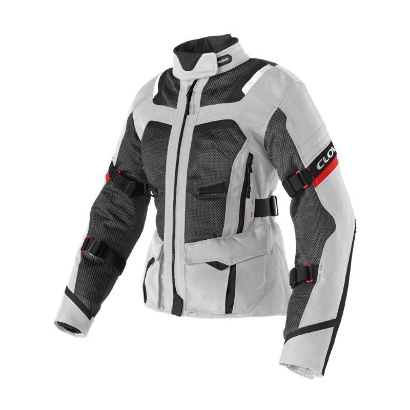 Giacca Moto in Tessuto Clover Ventouring 4 Wp 3 Strati Donna Nero Grigio