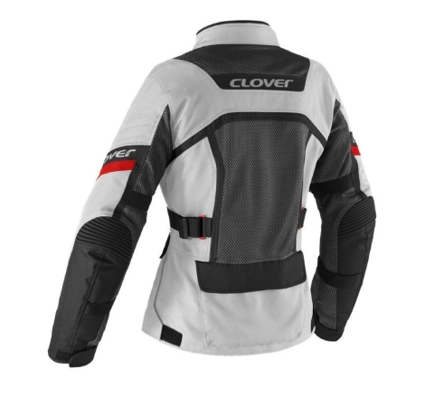 Giacca Moto in Tessuto Clover Ventouring 4 Wp 3 Strati Donna Nero Grigio