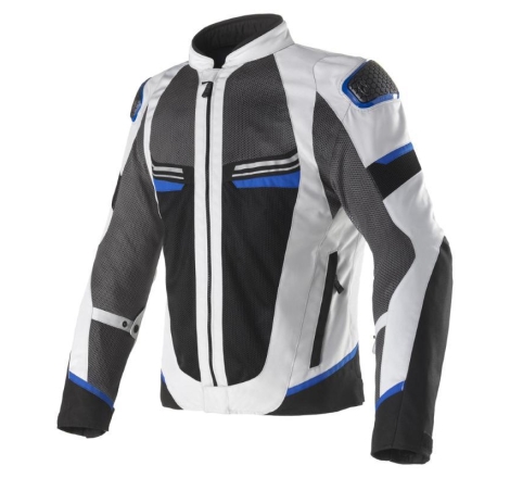 Giubbino Moto in Tessuto Clover Airjet 6 Estivo Grigio Blu