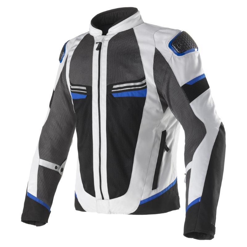 Giubbino Moto in Tessuto Clover Airjet 6 Estivo Grigio Blu