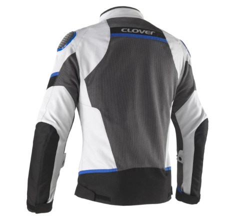 Giubbino Moto in Tessuto Clover Airjet 6 Estivo Grigio Blu