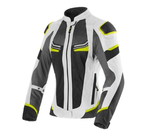 Giubbino Moto in Tessuto Clover Airjet 6 Donna Estivo Giallo Grigio