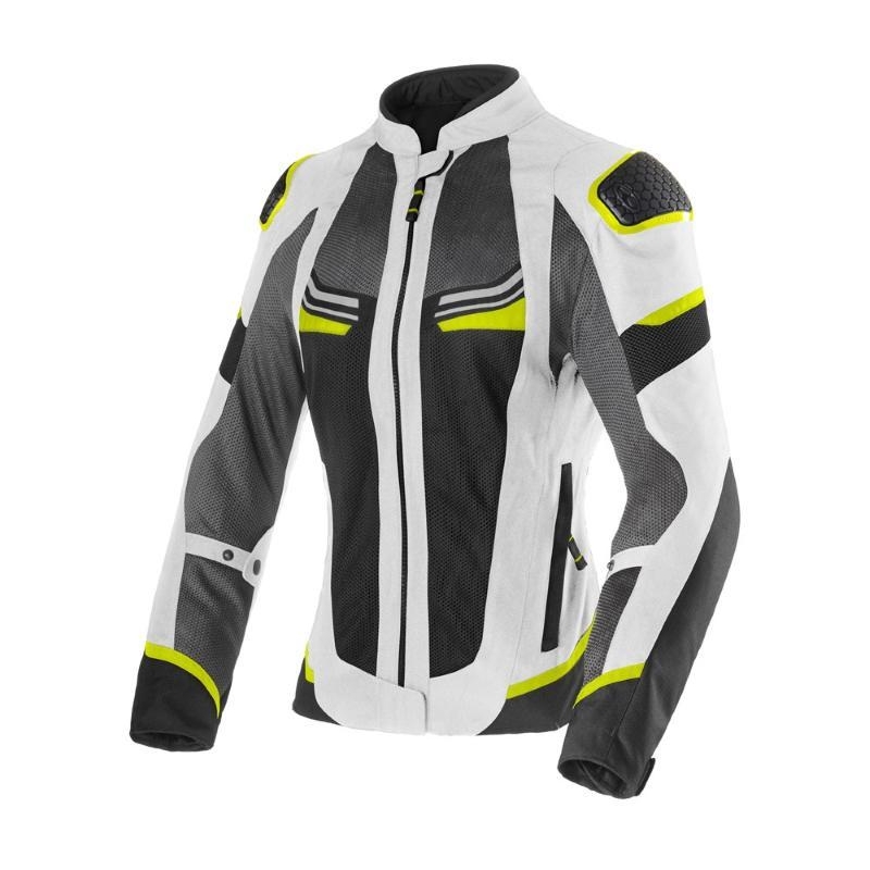 Giubbino Moto in Tessuto Clover Airjet 6 Donna Estivo Giallo Grigio