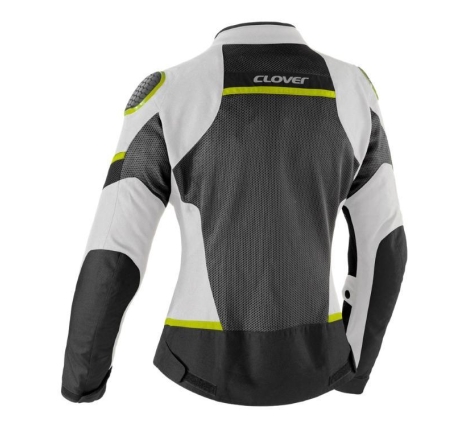 Giubbino Moto in Tessuto Clover Airjet 6 Donna Estivo Giallo Grigio