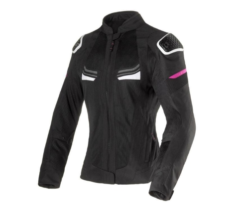 Giubbino Moto in Tessuto Clover Airjet 6 Donna Estivo Bianco Fucsia Nero