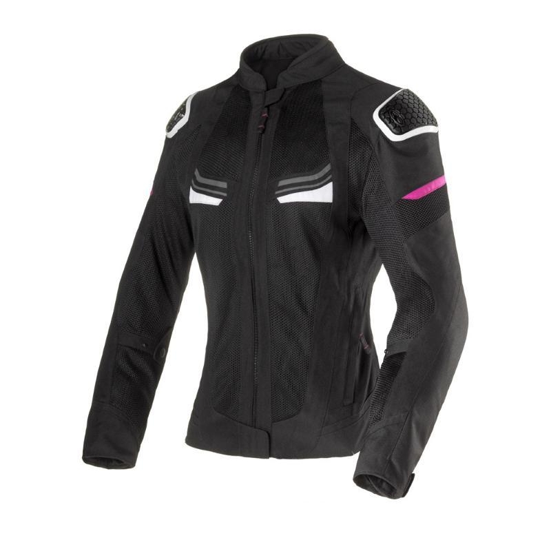 Giubbino Moto in Tessuto Clover Airjet 6 Donna Estivo Bianco Fucsia Nero