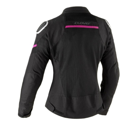 Giubbino Moto in Tessuto Clover Airjet 6 Donna Estivo Bianco Fucsia Nero