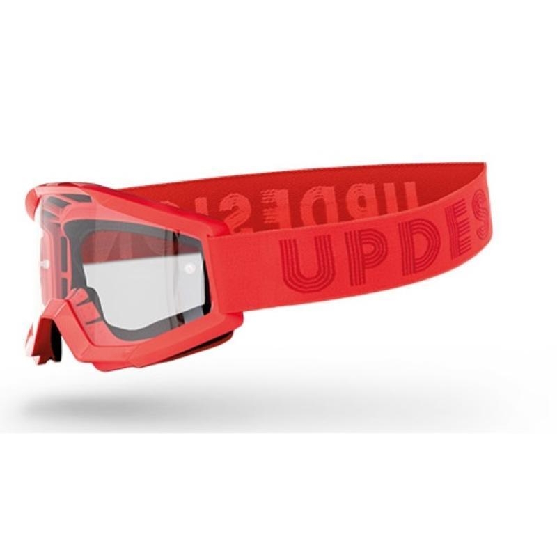 Maschera Off Road UP DESIGN Dynamite Rosso lente Trasparente